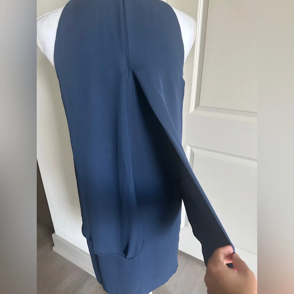 THEORY Womens Sleeveless Dress Lyall Solid Blue - Picture 7 of 9